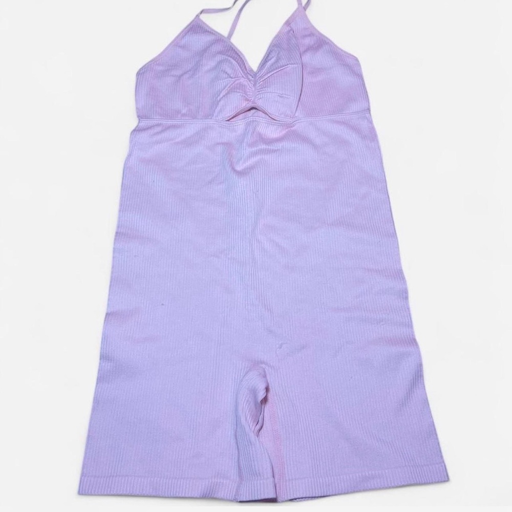 Baby Pink Ribbed Romper
